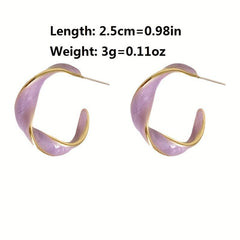 Red Twisted Stud Earrings Dazzling Oval for a Chic Look
