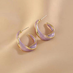 Red Twisted Stud Earrings Dazzling Oval for a Chic Look