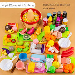 Pretend Toy Seafood and Fruit Kitchen Cooking Set for Kids