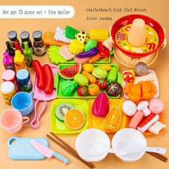 Pretend Toy Seafood and Fruit Kitchen Cooking Set for Kids