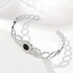 Hexagonal Combo Assembly Men's/Women's 2 Stainless Steel Open Bangles