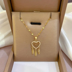Stainless Steel Dream Catchers Necklace Tassel Pendant Choker Femme