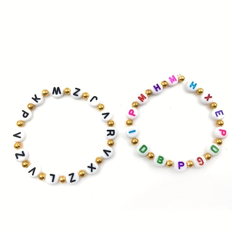 100pcs Plum Blossom Mixed Letter Acrylic Beads DIY Materials Alphabet Spacer