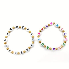 100pcs Plum Blossom Mixed Letter Acrylic Beads DIY Materials Alphabet Spacer