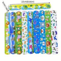 10pcs PVC Animals Pat Ring Bracelet Forest Elephant Giraffe Lion Wristband