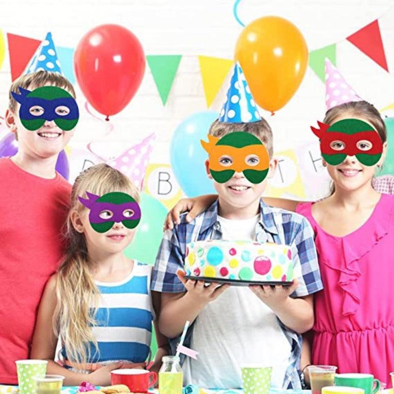 4 Pcs Turtles Mask For Kids Felt Masks Party Favors Video Game Birthday Supplies