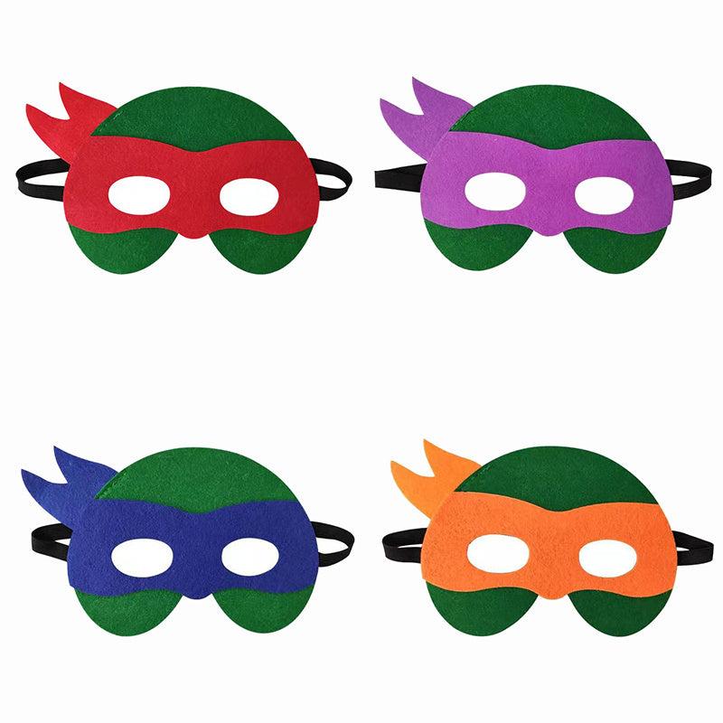 4 Pcs Turtles Mask For Kids Felt Masks Party Favors Video Game Birthday Supplies