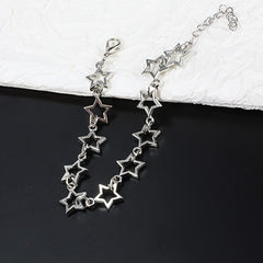 Punk Silvery Pentagram Star Chain Bracelet