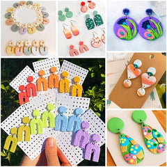 24-Piece Clay Earring Cutter Set with Storage Bag & Back Card Paper