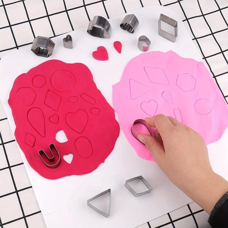 24-Piece Clay Earring Cutter Set with Storage Bag & Back Card Paper