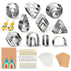24-Piece Clay Earring Cutter Set with Storage Bag & Back Card Paper