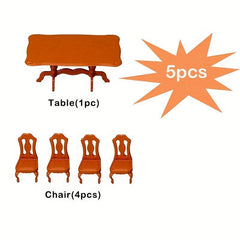 5pcs Mini Dining Table Toys for Dollhouse Living Room Play