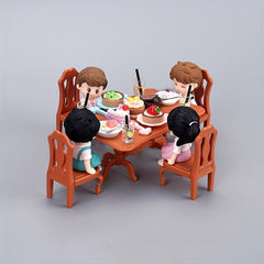 5pcs Mini Dining Table Toys for Dollhouse Living Room Play