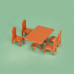 5pcs Mini Dining Table Toys for Dollhouse Living Room Play