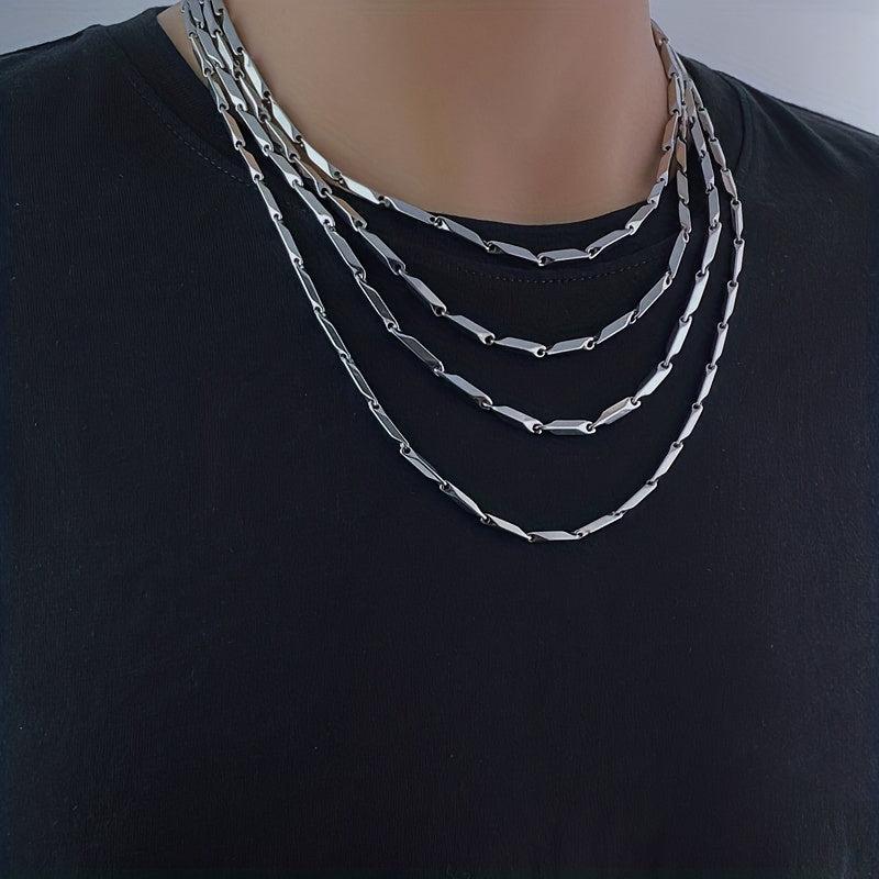3MM Stainless Steel Rhombus Square Chain Necklace