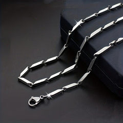 3MM Stainless Steel Rhombus Square Chain Necklace