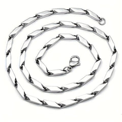 3MM Stainless Steel Rhombus Square Chain Necklace