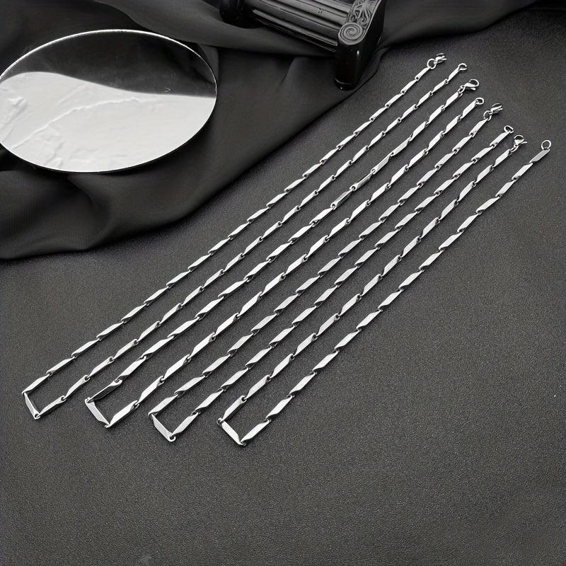 3MM Stainless Steel Rhombus Square Chain Necklace