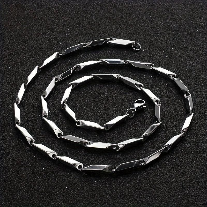 3MM Stainless Steel Rhombus Square Chain Necklace