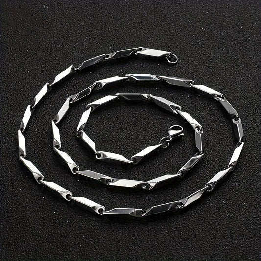3MM Stainless Steel Rhombus Square Chain Necklace