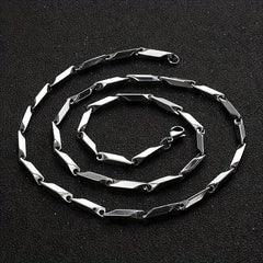 3MM Stainless Steel Rhombus Square Chain Necklace