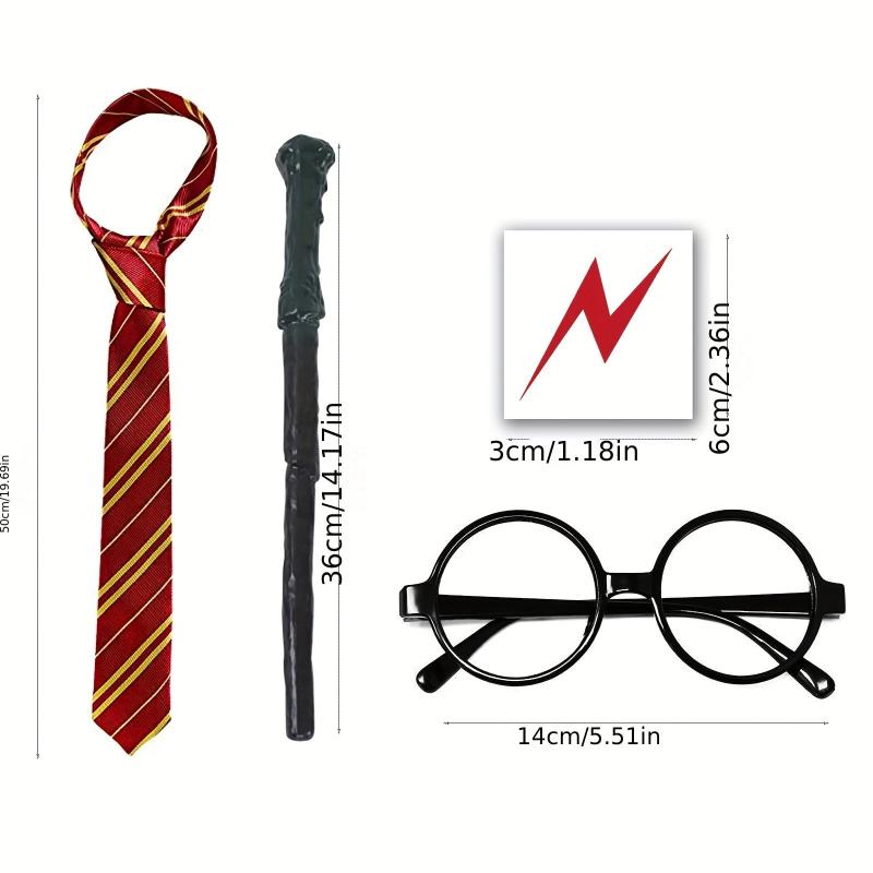 Wizard Costume Set 4pcs Halloween Masquerade Party Costume Cosplay Accessories