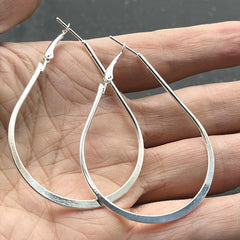 Big U-Shaped Silvery Hoop Earrings for Women