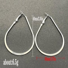 Big U-Shaped Silvery Hoop Earrings for Women