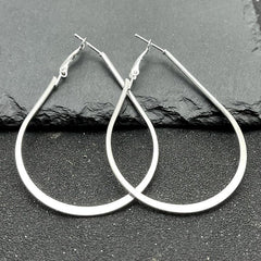 Big U-Shaped Silvery Hoop Earrings for Women
