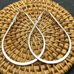 Big U-Shaped Silvery Hoop Earrings for Women