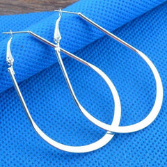 Big U-Shaped Silvery Hoop Earrings for Women