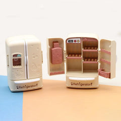 1PC Mini Double Open Door Refrigerator Doll House 1 12 Kitchen Model