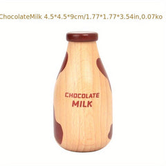 Wooden Milk Set Kitchen Play Food Toys Girls Boys