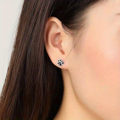 Bear Paw Print Earrings - Women's Plated Jewelry