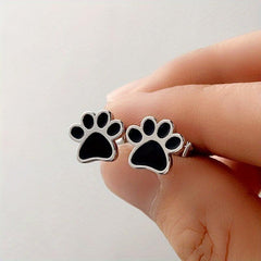Bear Paw Print Earrings - Women's Plated Jewelry