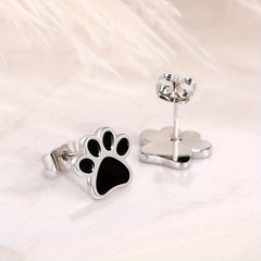 Bear Paw Print Earrings - Women's Plated Jewelry