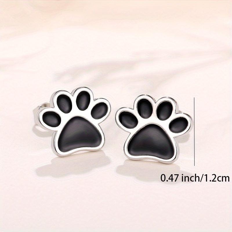 Bear Paw Print Earrings - Women's Plated Jewelry