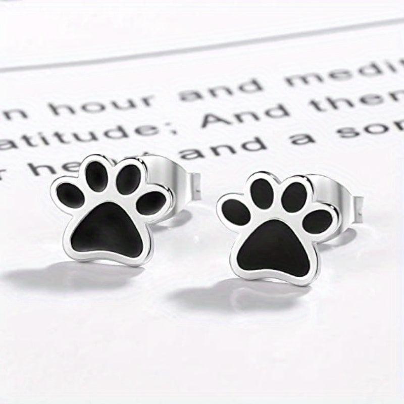 Bear Paw Print Earrings - Women's Plated Jewelry