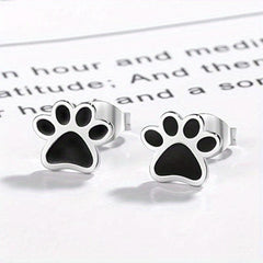 Bear Paw Print Earrings - Women's Plated Jewelry