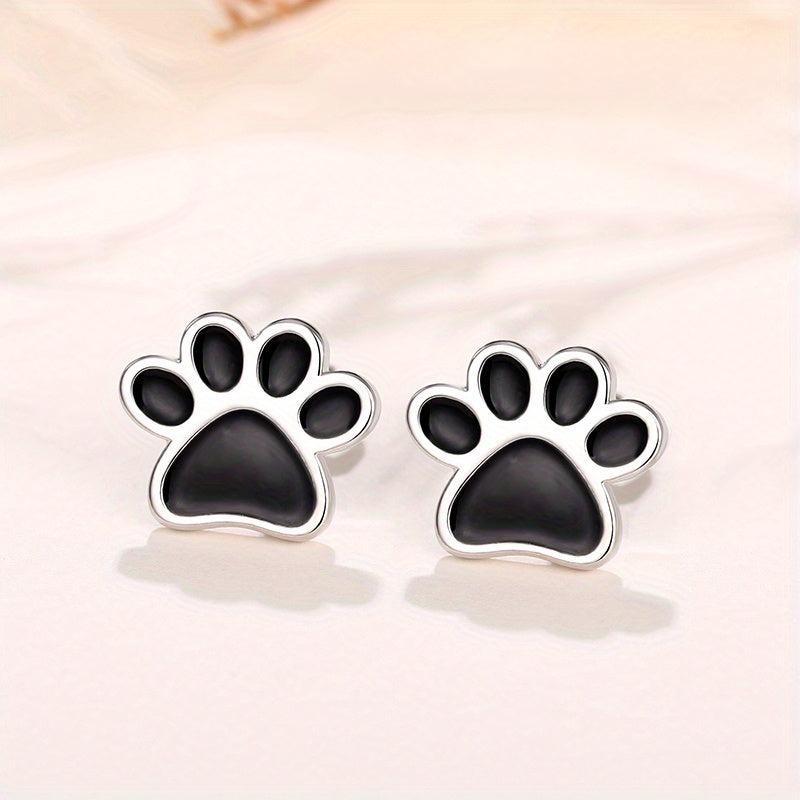 Bear Paw Print Earrings - Women's Plated Jewelry
