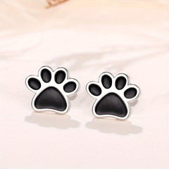 Bear Paw Print Earrings - Women's Plated Jewelry