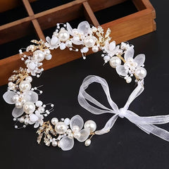 Floral & Pearl Headdress Hair Accessories for Girls