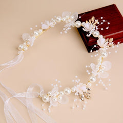 Floral & Pearl Headdress Hair Accessories for Girls