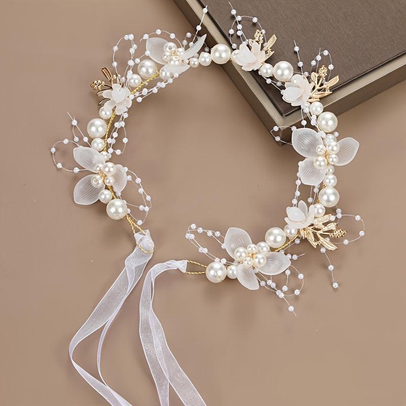 Floral & Pearl Headdress Hair Accessories for Girls