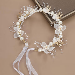 Floral & Pearl Headdress Hair Accessories for Girls