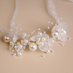 Floral & Pearl Headdress Hair Accessories for Girls