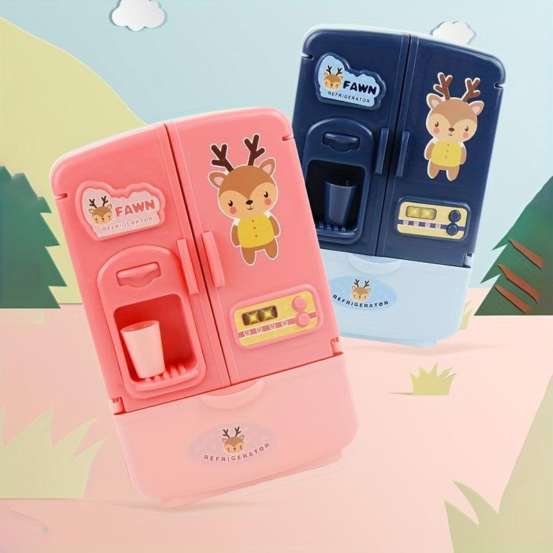Mini Double Door Refrigerator Toys Simulation Pretend Play Kitchen Toys