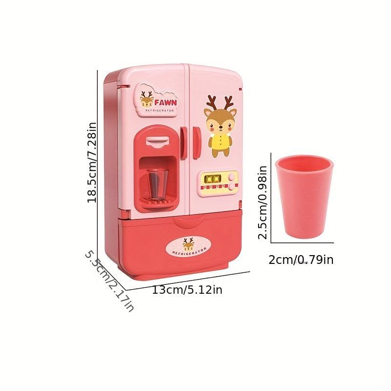 Mini Double Door Refrigerator Toys Simulation Pretend Play Kitchen Toys