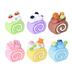 Cream Heart Roll Cake DIY Food Play Ornament Car Pendant