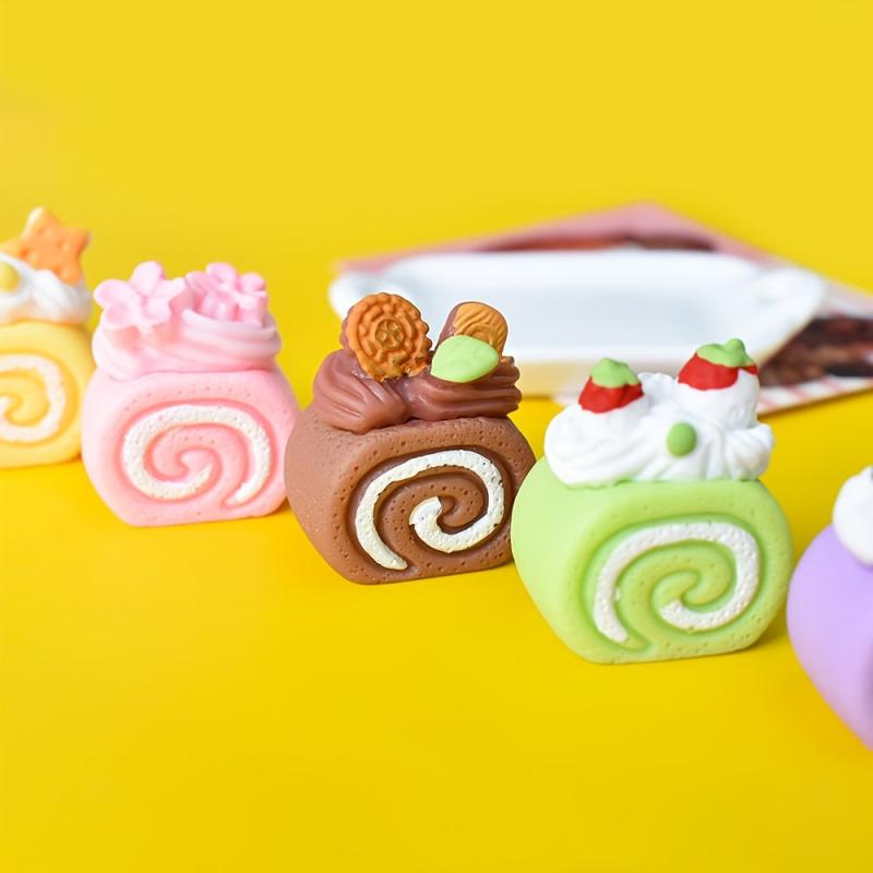 Cream Heart Roll Cake DIY Food Play Ornament Car Pendant
